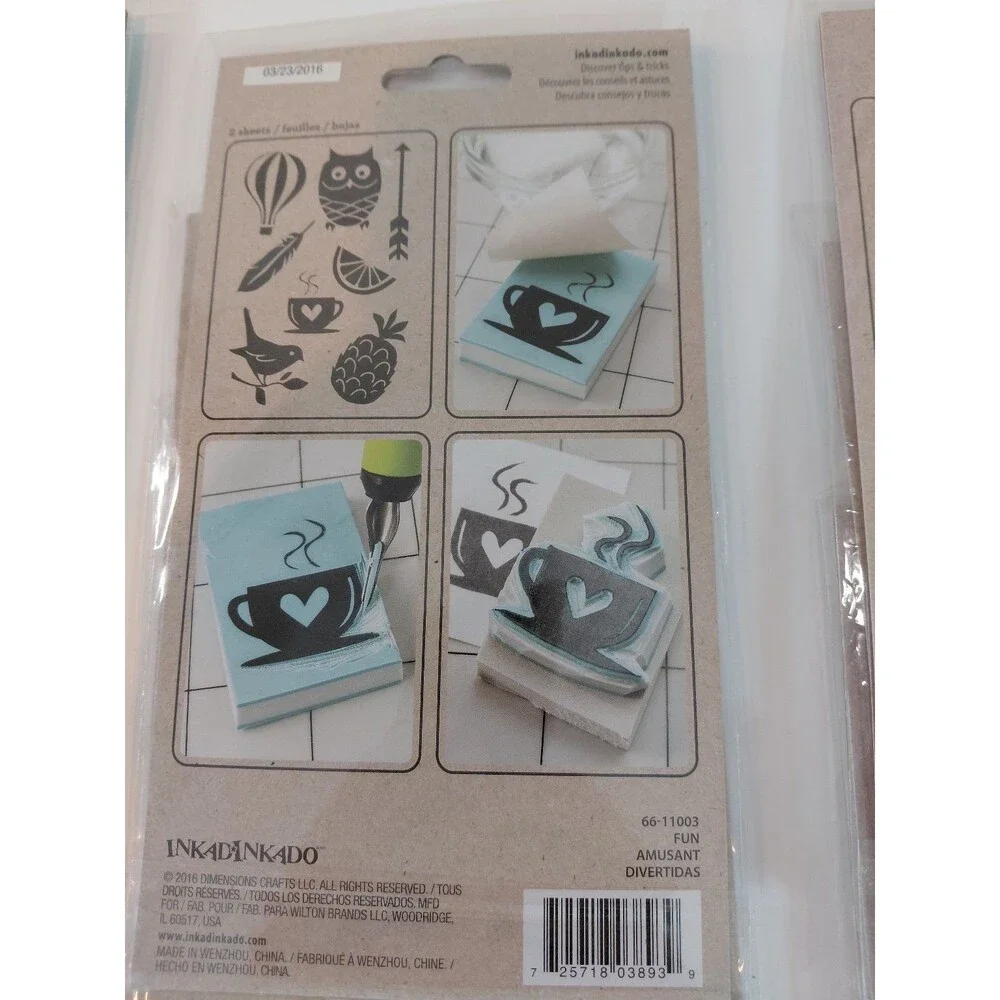 Inkadorinkado Crafting Lot: Unmounted Stamps, Sticky Stencils, Carving Transfers
